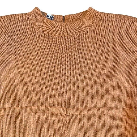 Vintage St. John by Marie Gray Camel Knit Mock Neck Sweater Dress Size 8 - Picture 6 of 9
